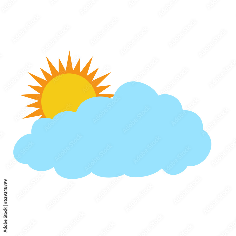 The sun and cloud weather icon. Vector Illustration The sun and cloud weather icon. Vector Illustration