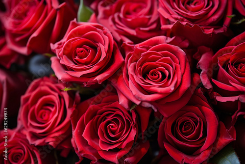 Colorful flower bouquet from red roses for use as background