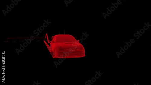 3D animation of sports car driving