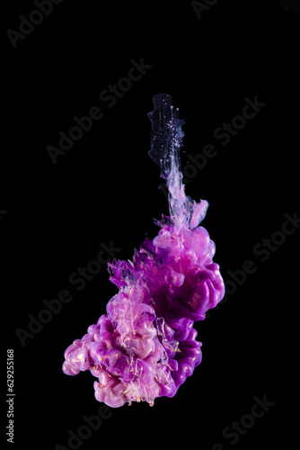 Acrylic colors and ink in water Abstract background Isolated.