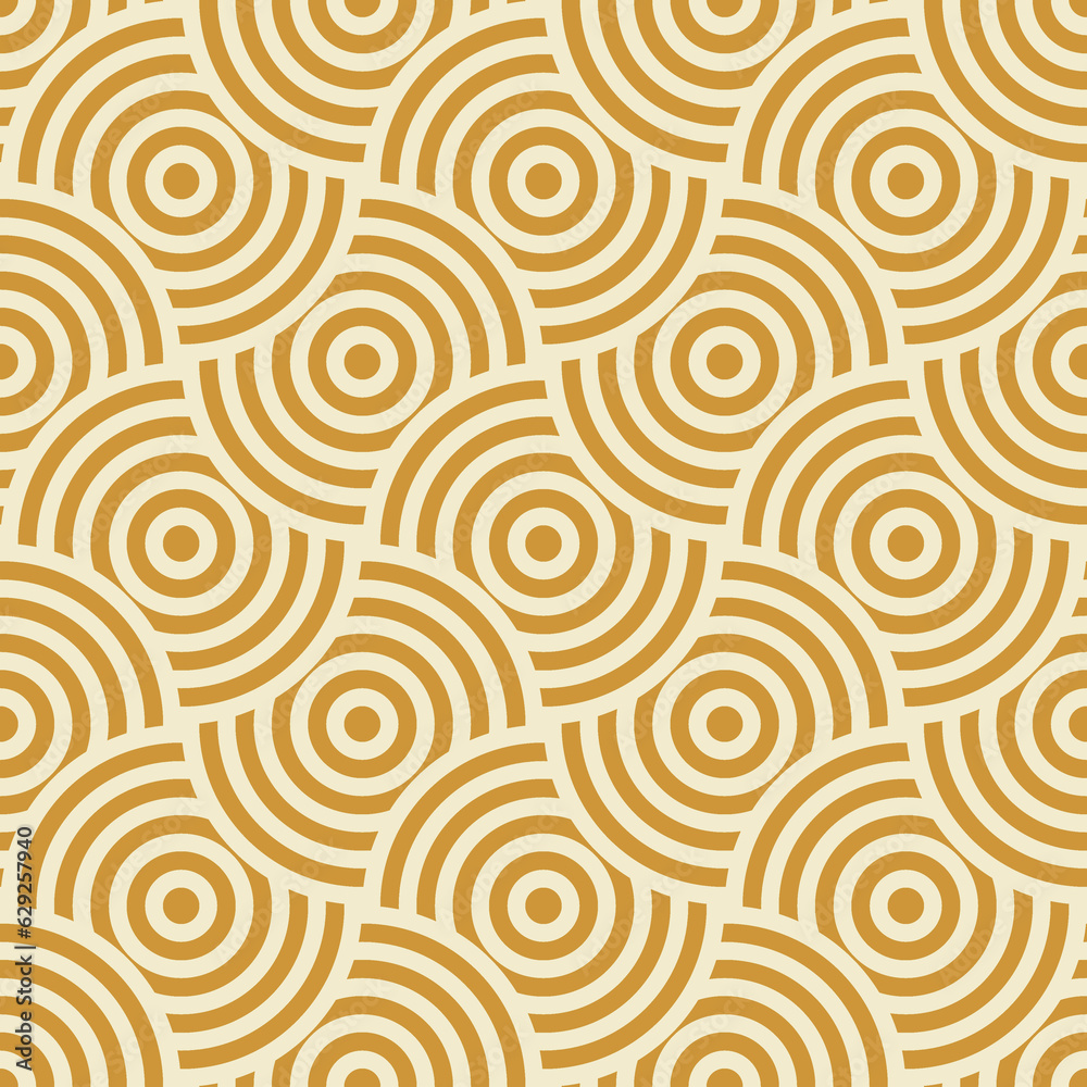 Pattern seamless beige circle abstract wave background stripe gold luxury color and line. Geometric line