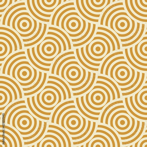 Pattern seamless beige circle abstract wave background stripe gold luxury color and line. Geometric line