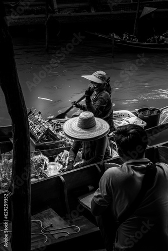 Seller at the floating market Thailand