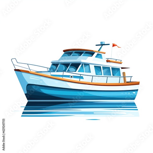 Foto boat in illustration style