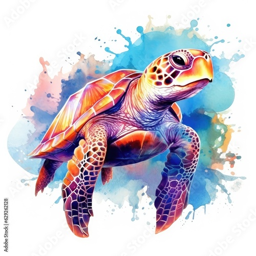 Watercolor Cute Clipart Sea Turtle