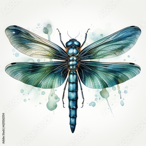 Watercolor Dragonfly Clipart © Usablestores