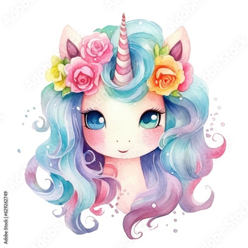Whimsical Unicorn with Flowing Mane Clipart