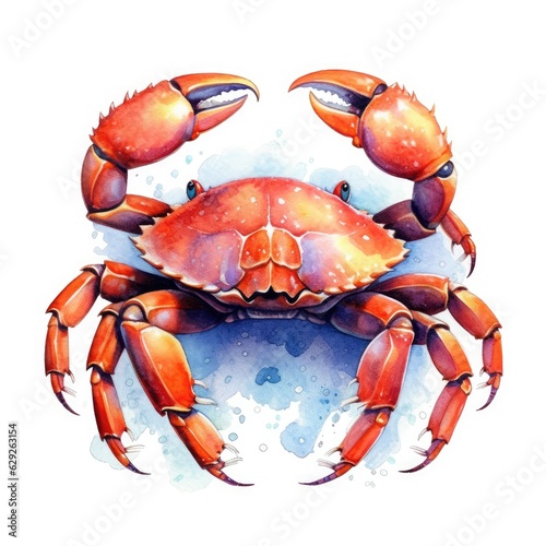 Watercolor Crab Clipart