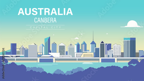 Australia Canberra Capital City Urban Skyline