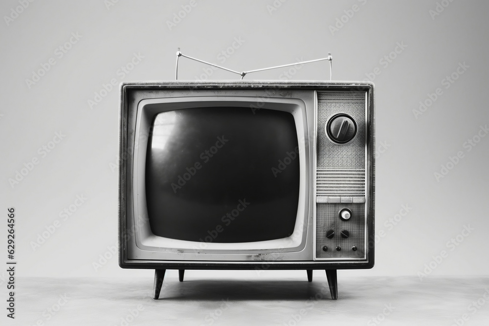 Retro Chic: Vintage Black Television - Nostalgic Stock Image for Sale
