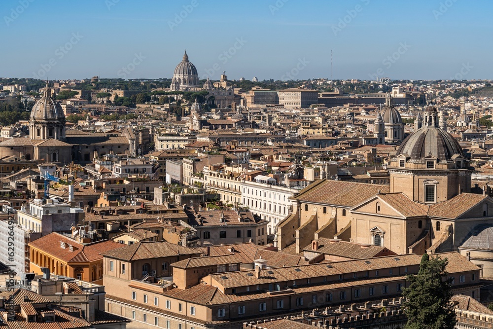 Picturesque view of the beautiful Rome cityscape in Italy