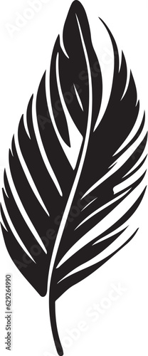 Vector design of a minimalistic feather with a white background