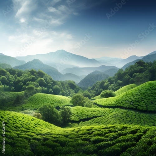 green plantation, Generative AI