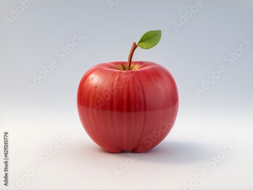 red apple isolated on white, animation
