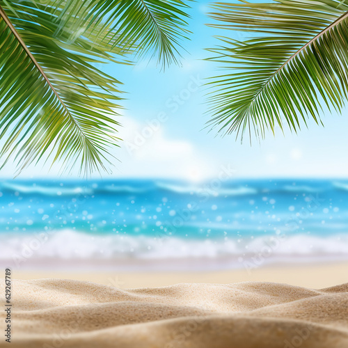 palm tree on the beach © Moribuz Studio