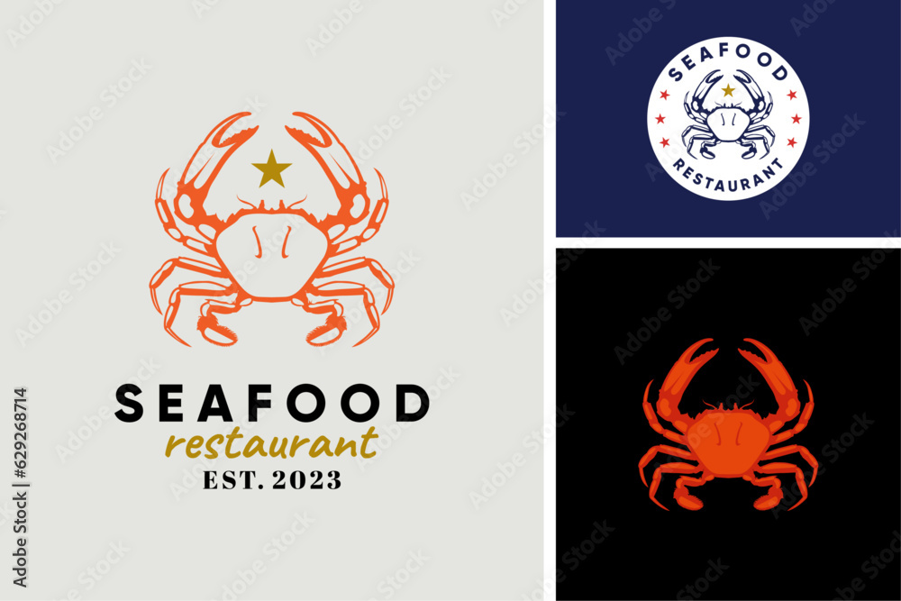 Crab Seafood. Logo. Isolated crab Vector Design Crab Seafood. Logo. Isolated crab Vector Design