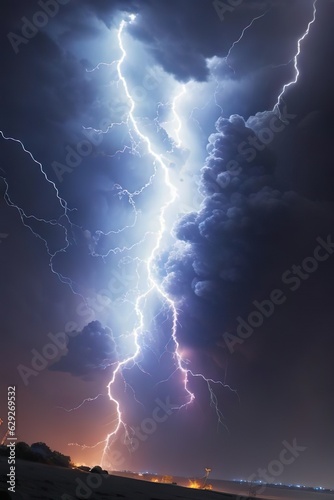 Photo lightning in the sky
