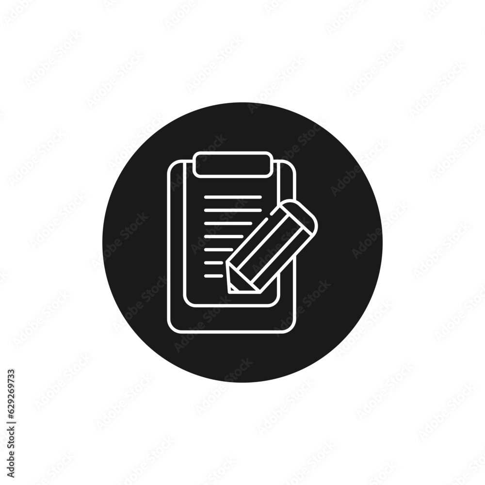 clipboard with pencil icon clipboard with pencil icon