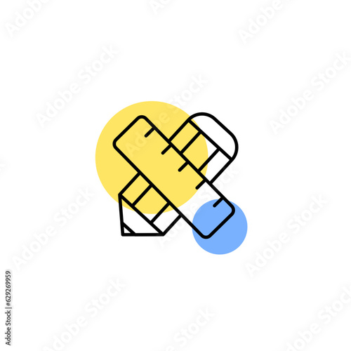 Pencil and ruler icon © Lettereman
