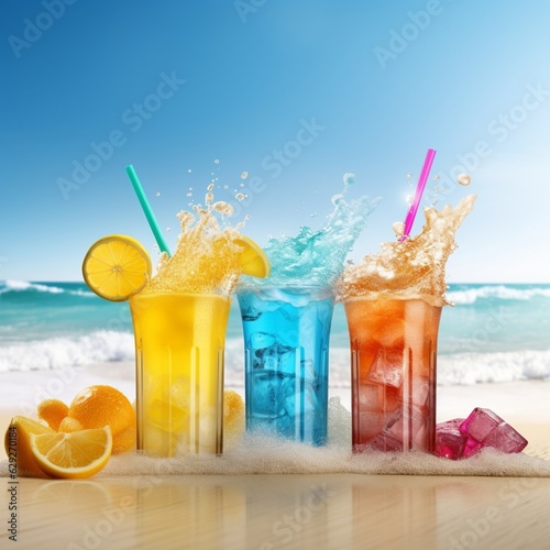 cocktail on the beach, Generative AI