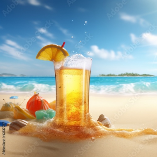 cocktail on the beach, Generative AI