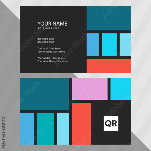 Simple Geometric Shape Business Card Design