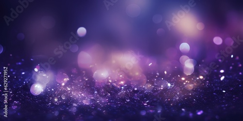 Purple Glitter With Sparkle Of Lights And Stars, purple tone blur bokeh light, generative ai