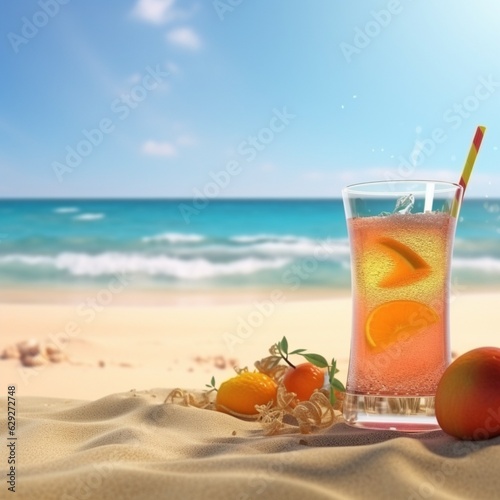 cocktail on the beach Generative AI