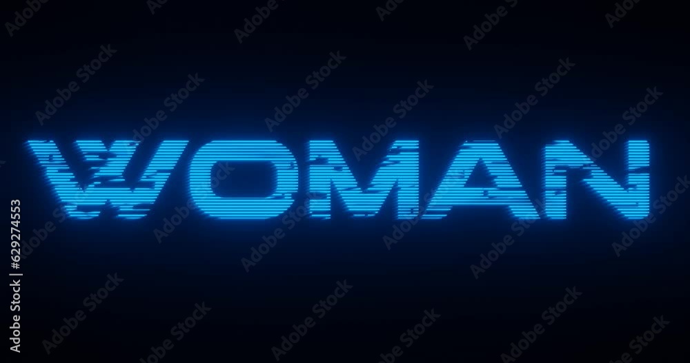 Illuminating text of WOMAN word wallpaper design for intro Illuminating text of WOMAN word wallpaper design for intro