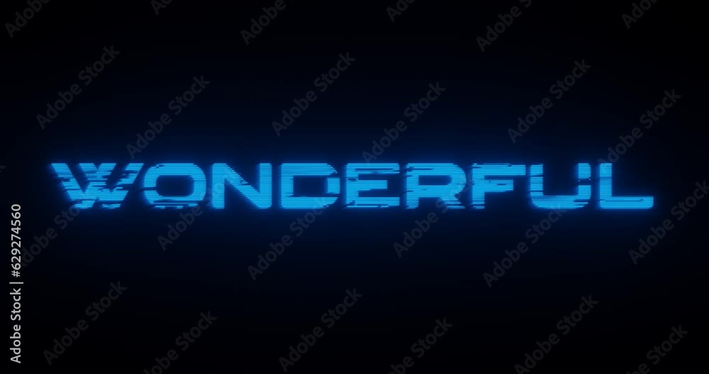 Illuminating text of WONDERFUL word wallpaper design for intro Illuminating text of WONDERFUL word wallpaper design for intro