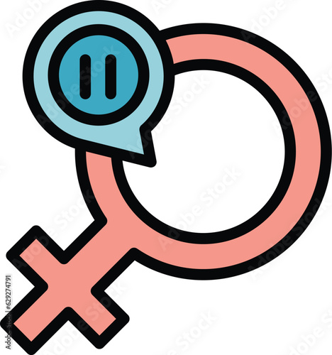 Hormone menopause icon outline vector. Woman health. Female balance color flat