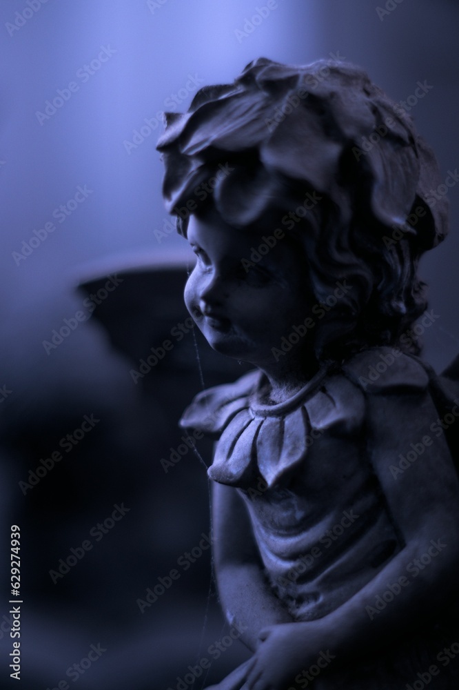 High-resolution closeup shot of an angel statue