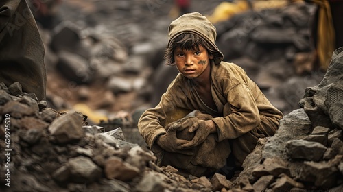 Exploited underage child working in the mine © MiguelAngel