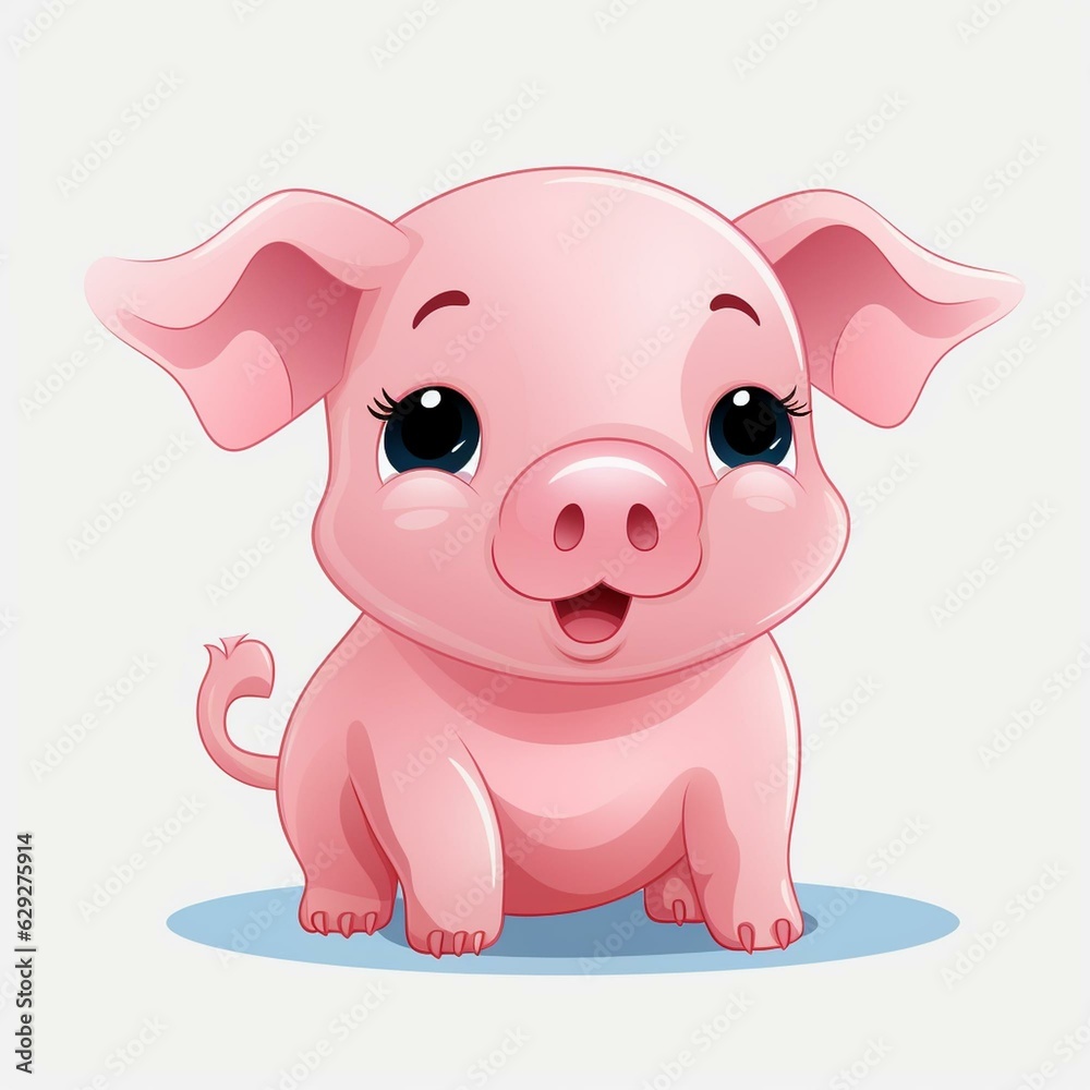 

pig, clipart, cartoon, vector, white, background, 1690733841, 301985