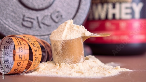 Obraz na plátně Banana flavor whey protein powder