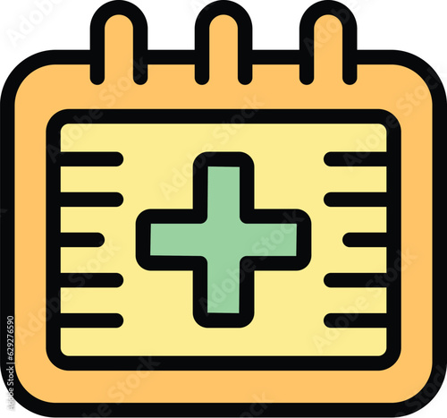 Menopause calendar icon outline vector. Hormone health. Woman balance color flat