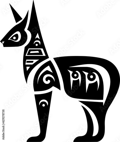 Photography The cat tribal graphic is a dynamic and stylized representation of feline grace,
