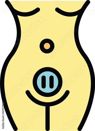 Modern menopause icon outline vector. Woman hormone. Female balance color flat