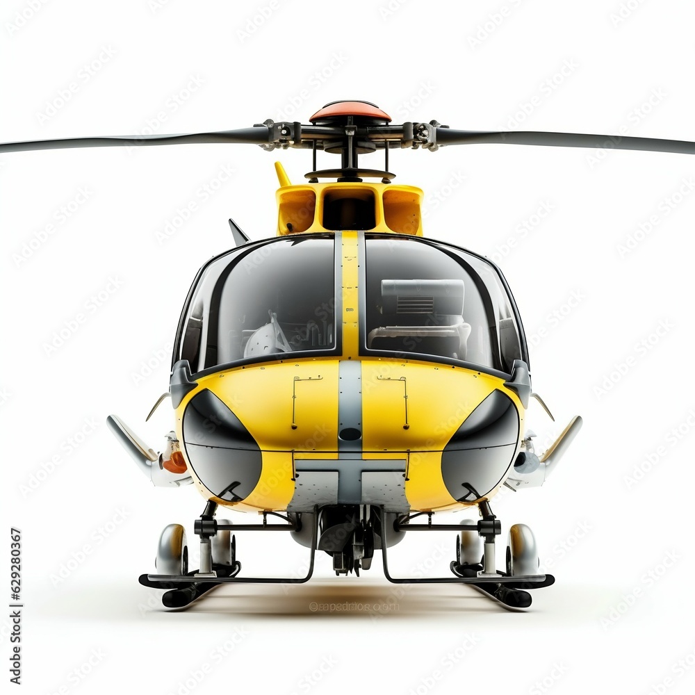 Fototapeta premium Helicopter Isolated on White Background. Generative ai