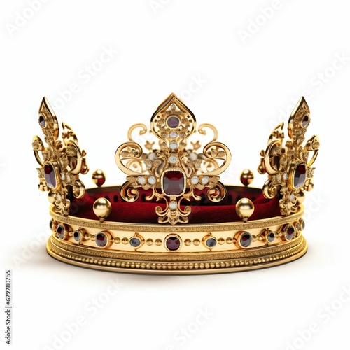 King Crown Isolated on White Background. Generative ai