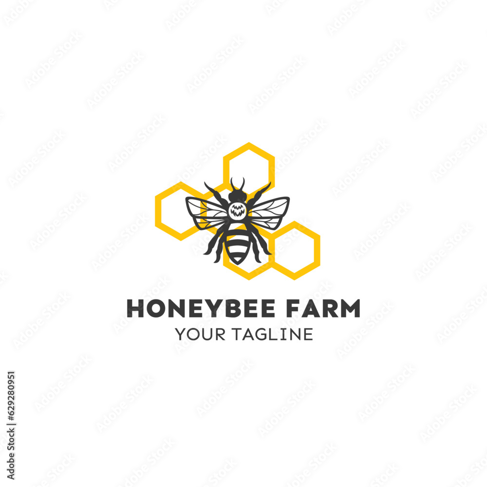 honey bee farm icon logo illustration honey bee farm icon logo illustration