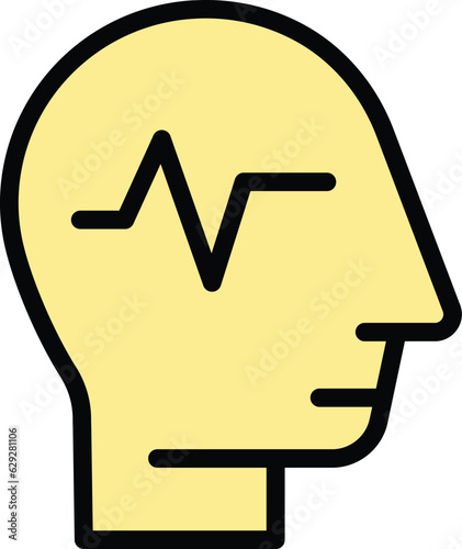Head xray icon outline vector. Medical machine. Mri equipment color flat