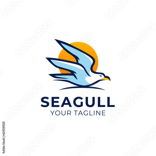 seagull bird modern icon logo illustration