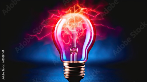 concept graphic of a brain inside of a bright lightbulb with a dark background representing the brainstorming and bright idea process. 