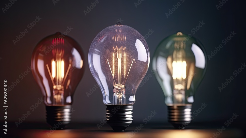 concept graphic of a bright lightbulb with a dark background representing the brainstorming and bright idea process. 
