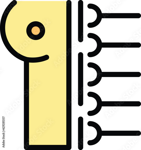 Chest xray icon outline vector. Medical machine. Mri bone color flat