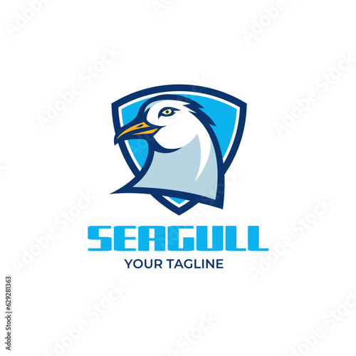 Vector seagull head emblem mascot logo