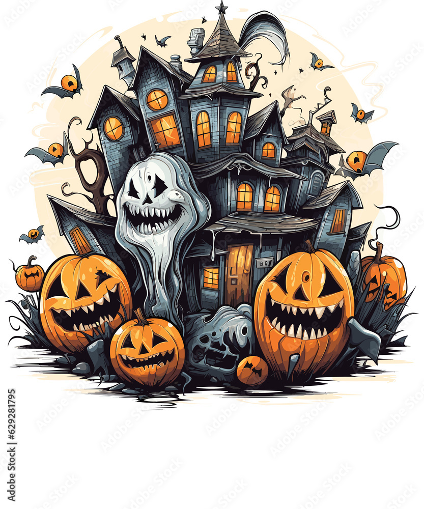 Happy Halloween Funny Spooky Halloween Costume Illustration Halloween Happy Halloween Funny Spooky Halloween Costume Illustration Halloween