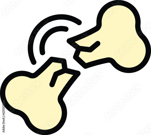Broken bone icon outline vector. Xray machine. Medical health color flat