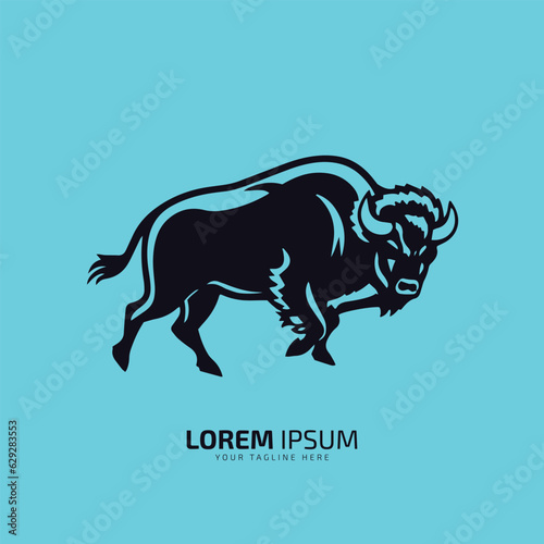 bull logo icon silhouette bison  ox logo symbol style bull vector illustration buffalo logo vector black bull